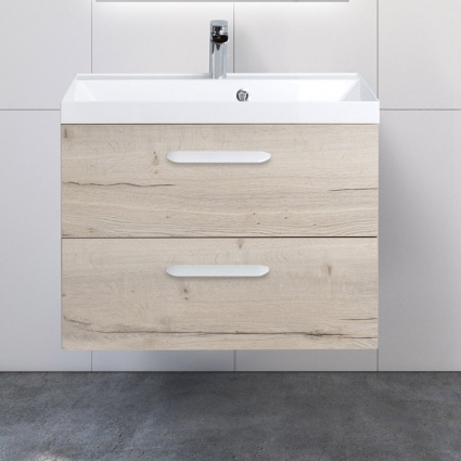 Тумба с раковиной BelBagno Aurora 70 rovere galifax bianco, подвесная, с ящиками