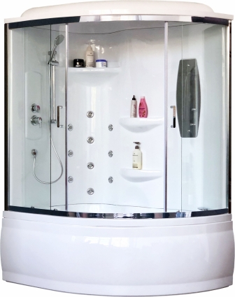 Душевая кабина Royal Bath ALP RB140ALP-T-CH-L прямоугольная-асимметричная, поддон глубокий