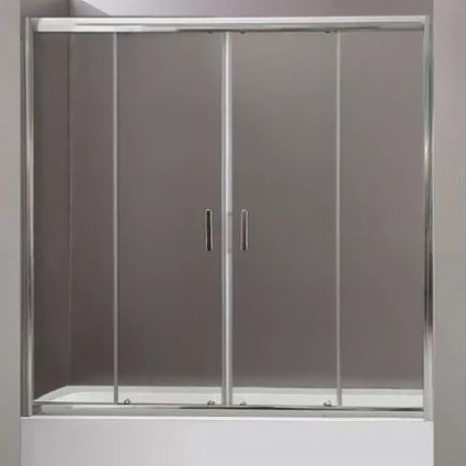Шторка на ванну BelBagno Uno-195 VF 2 180/140 C Cr раздвижная, стекло прозрачное