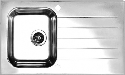 Мойка кухонная Alveus Glassix 10 белая глянцевая, прямоугольная, с крылом, 86x50 см