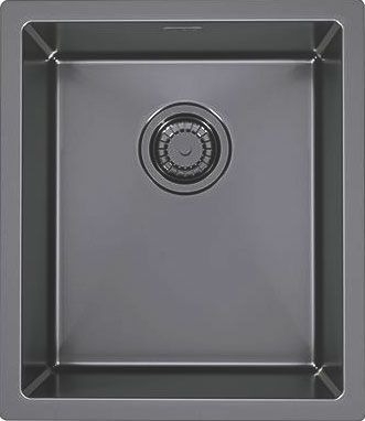Мойка кухонная Alveus Quadrix Monarch 20 антрацит глянцевая, прямоугольная, 39x45 см