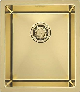 Мойка кухонная Alveus Quadrix Monarch 20 золото глянцевая, прямоугольная, 39x45 см