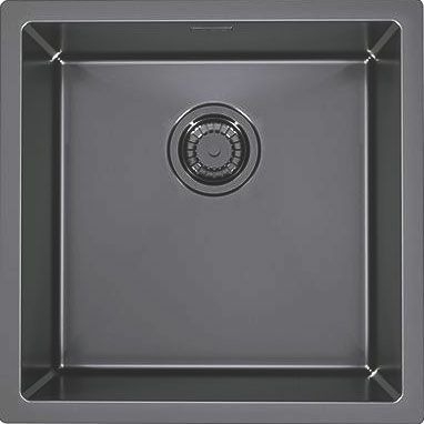 Мойка кухонная Alveus Quadrix Monarch 30 антрацит глянцевая, квадратная, 45x45 см