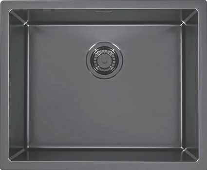 Мойка кухонная Alveus Quadrix Monarch 50 антрацит глянцевая, прямоугольная, 55x45 см