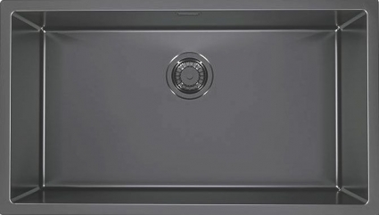 Мойка кухонная Alveus Quadrix Monarch 60 антрацит глянцевая, прямоугольная, 79x45 см