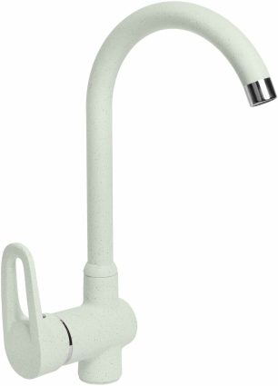 Смеситель AquaGranitEx C-5035 для кухонной мойки, салатовый, однорычажный, зеленый