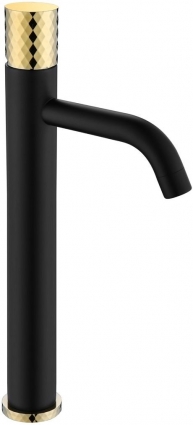 Смеситель Boheme Stick 122-BG для раковины, black diamond gold, однорычажный, высота излива 20.3 см
