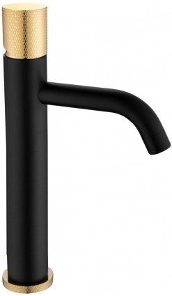 Смеситель Boheme Stick 122-BG.2 для раковины, black touch gold, однорычажный, высота излива 20.6 см