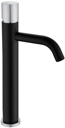 Смеситель Boheme Stick 122-BCR.2 для раковины, black touch chrome, однорычажный, высота излива 20.6 см