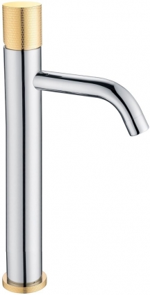 Смеситель Boheme Stick 122-CRG.2 для раковины, chrome touch gold, однорычажный, высота излива 20.6 см