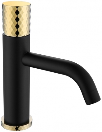 Смеситель Boheme Stick 121-BG для раковины, black diamond gold, однорычажный, высота излива 7.3 см