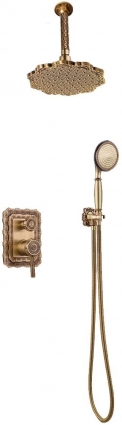 Душевой комплект Bronze de Luxe Windsor 10138/1F С ВНУТРЕННЕЙ ЧАСТЬЮ бронза,  в стиле ретро