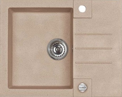 Мойка кухонная Alveus Rock Granital 30 beige матовая, прямоугольная, 59.5x47.5 см