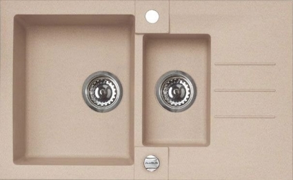 Мойка кухонная Alveus Rock Granital 70 beige матовая, прямоугольная, 78x48 см