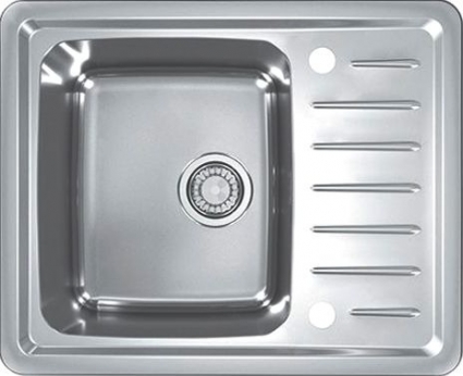 Мойка кухонная Alveus Galeo 10 матовая, прямоугольная, с крылом, 61.5x50 см