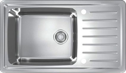 Мойка кухонная Alveus Galeo 30 матовая, прямоугольная, с крылом, 86x50 см