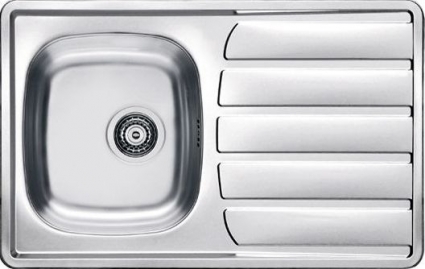 Мойка кухонная Alveus Zoom 20 декор рифленая, прямоугольная, с крылом, 79x50 см