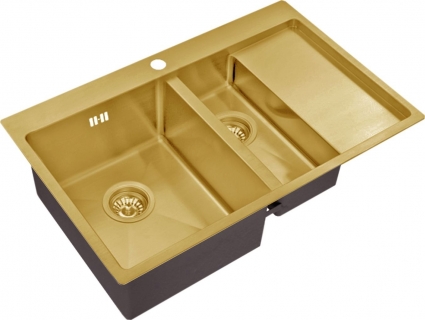 Мойка кухонная Zorg Inox PVD SZR 5178-2-L bronze брашированная, прямоугольная, 78x51 см