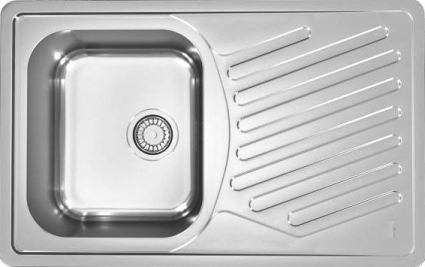 Мойка кухонная Alveus Elegant 30 брашированная прямоугольная, с крылом, 81x51 см