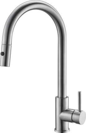 Смеситель BelBagno BB-LAM31B-IN для кухонной мойки однорычажный, сталь