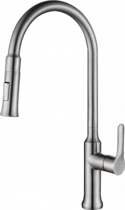 Смеситель BelBagno BB-LAM38-IN для кухонной мойки однорычажный, сталь