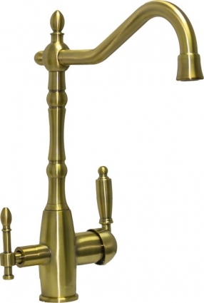 Смеситель Seaman Barcelone SSL-5387 Antique Gold для кухонной мойки однорычажный, золото
