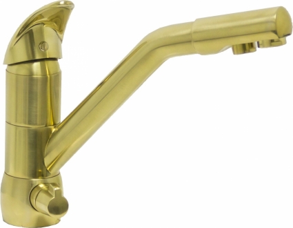 Смеситель Seaman Barcelone SSL-5361 Antique Gold для кухонной мойки однорычажный, золото