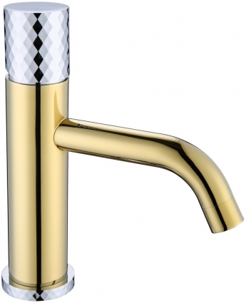 Смеситель Boheme Stick 121-GCR для раковины, gold diamond chrome, однорычажный, высота излива 7.3 см