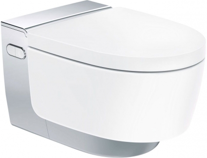 Унитаз подвесной Geberit AquaClean Mera Classic 146.204.21.1 глянцевый хром овальный, 39.5x59 см