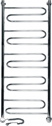 Полотенцесушитель электрический Ника Curve ЛZ 120/50-5 L хром, лесенка, 15 секций