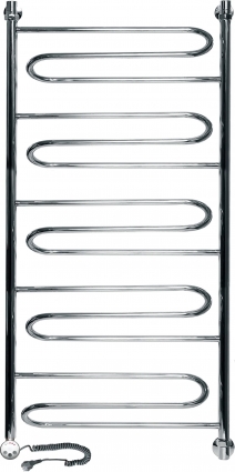 Полотенцесушитель электрический Ника Curve ЛZ 120/60-5 L хром, лесенка, 15 секций