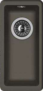 Дополнительная мойка Flortek Ринг 160 антрацит матовая, прямоугольная, 20x42 см
