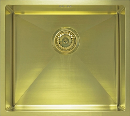 Мойка кухонная Seaman Eco Marino SME-490-Light Gold брашированная, прямоугольная, 49x44 см