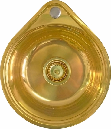 Мойка кухонная Seaman Eco Wien SWT-3945-Gold polish полированная, круглая, 39x45 см
