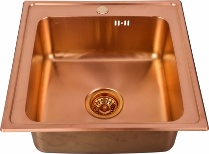 Мойка кухонная Seaman Eco SWT-5050-Copper satin брашированная, квадратная, 50x50 см