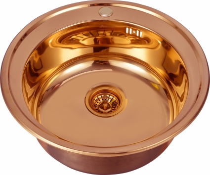 Мойка кухонная Seaman Eco Wien SWT-510-Copper polish полированная, круглая, 51x51 см