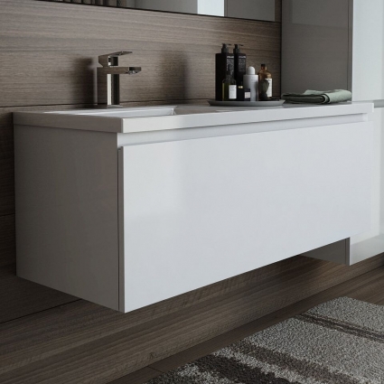 Тумба с раковиной Эстет Dallas Luxe 110 подвесная, 1 ящик, L, левая