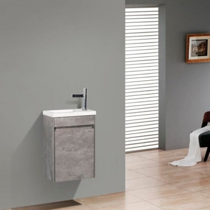 Тумба с раковиной BelBagno Pietra Mini 46 R stucco cemento, подвесная, с дверками