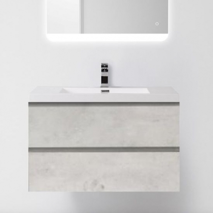 Тумба с раковиной BelBagno Luce 100 stucco cemento leggero, подвесная, с ящиками