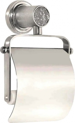Держатель туалетной бумаги Boheme Royal Cristal Chrome с крышкой, хром, подвесной