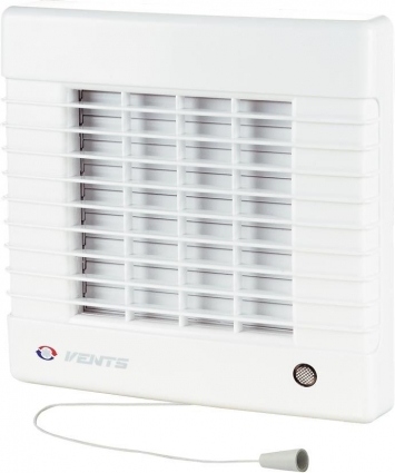 Вытяжной вентилятор Vents 125 МАВ с жалюзи, белый, с обратным клапаном