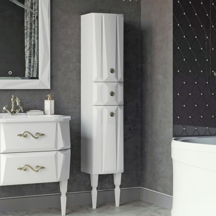 Шкаф-пенал Aima Design Brilliant 30П L white левый, ручки хром