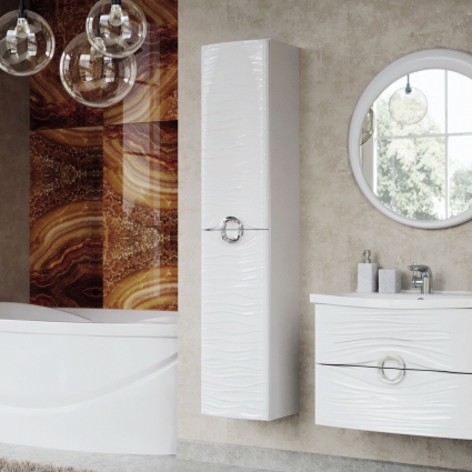 Шкаф-пенал Aima Design Breeze 35П L white подвесной, с дверками
