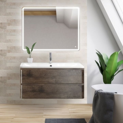 Мебель для ванной BelBagno Albano 90 robere nature grigio подвесная, с ящиками
