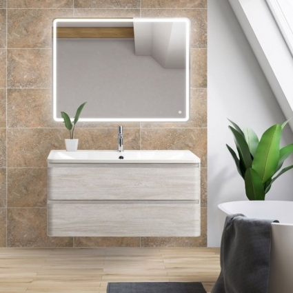 Мебель для ванной BelBagno Albano 90 rovere vintage bianco подвесная, с ящиками