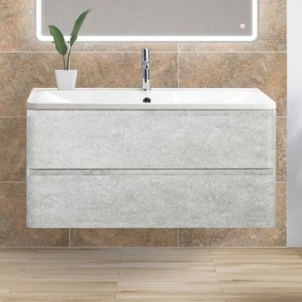 Тумба с раковиной BelBagno Albano 80 cemento verona grigio, подвесная, с ящиками