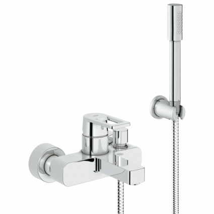 Смеситель для ванны Grohe Quadra с душевым гарнитуром, однорычажный, хром