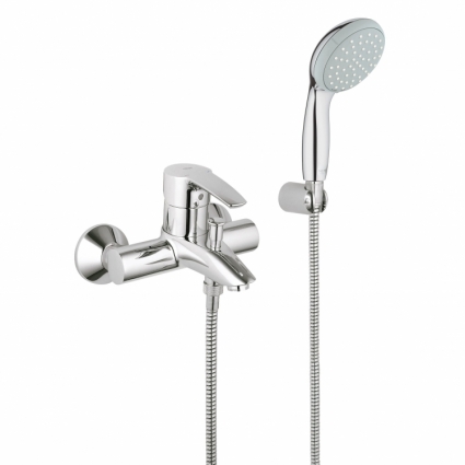 Смеситель для ванны Grohe Eurostyle с душевым гарнитуром, однорычажный, хром