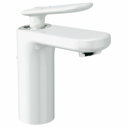 Смеситель для раковины Grohe Veris с донным клапаном и средним изливом, однорычажный, белый