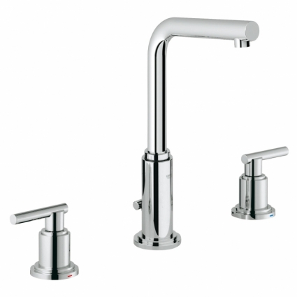 Смеситель для раковины Grohe Atrio Jota на 3 отверстия с донным клапаном (U-излив), двухвентильный, хром